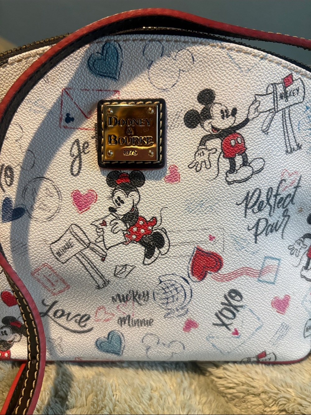 Dooney & Bourke Walt Disney World White Minnie & Micky Dome Crossbody - Picture 2 of 4